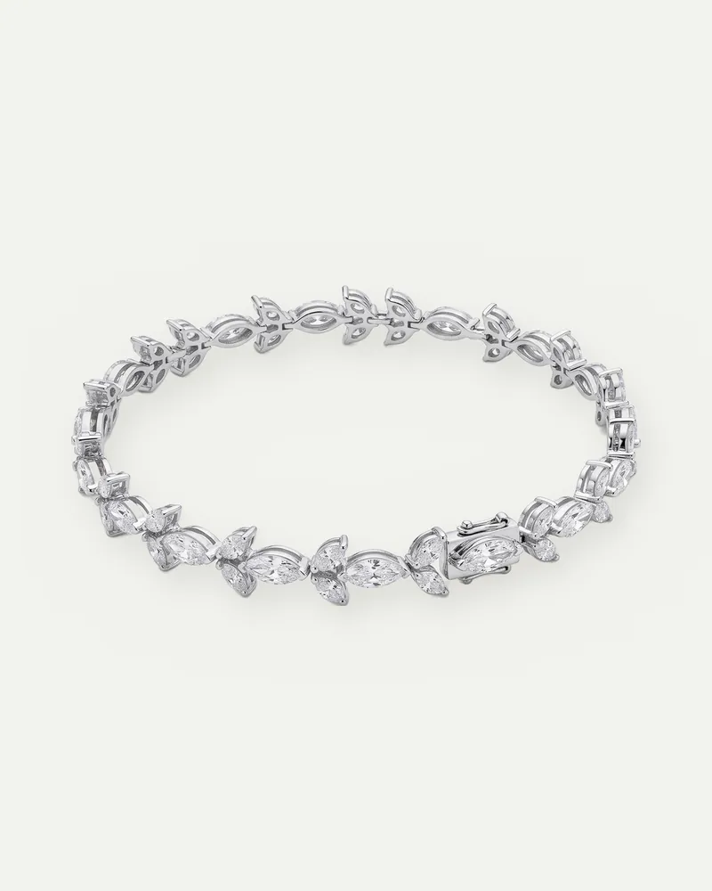 BBR1425, vine tennis bracelet shown in white gold