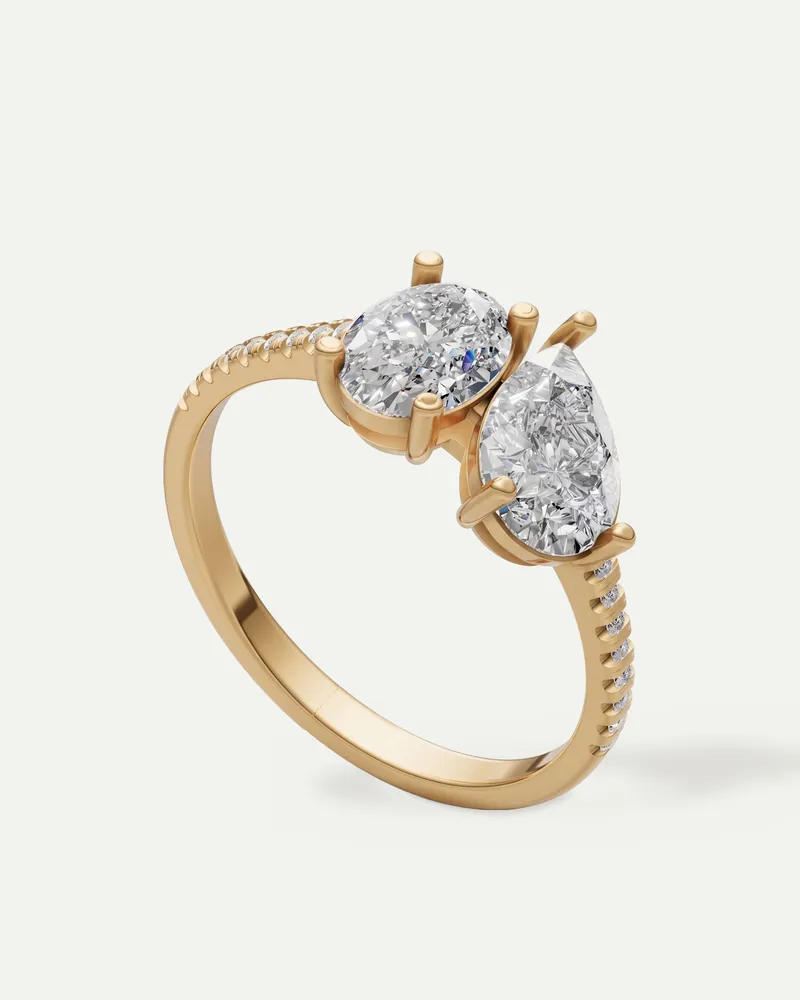 BRG6018, toi et moi ring shown in yellow gold