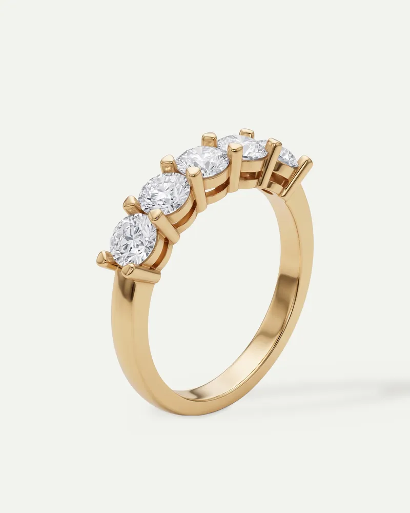 BRG6023, five-stone ring shown in yellow gold