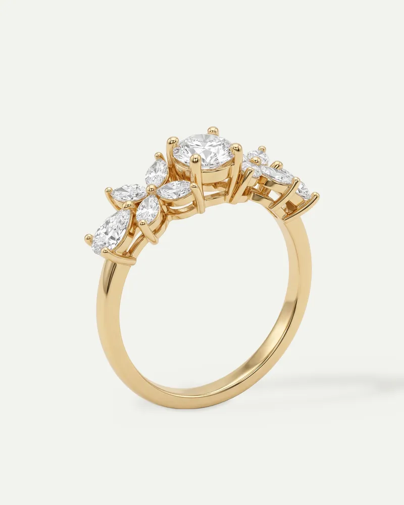 BRG6139, cluster ring shown in yellow gold